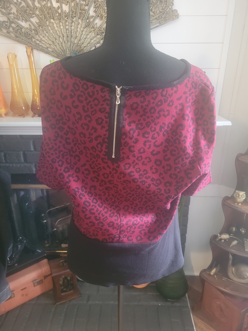 Ann Taylor Red Animal Print Blouse - Picture 3 of 10